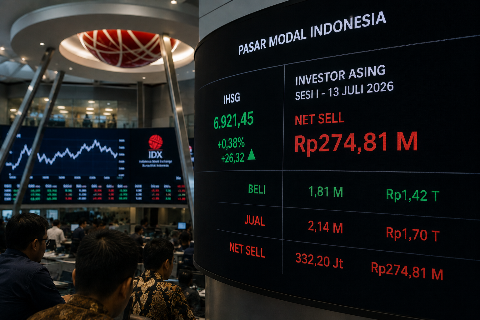 Asing Catat Net Sell Rp274,81 Miliar di Sesi I, Saham MAPI Paling Banyak Dijual