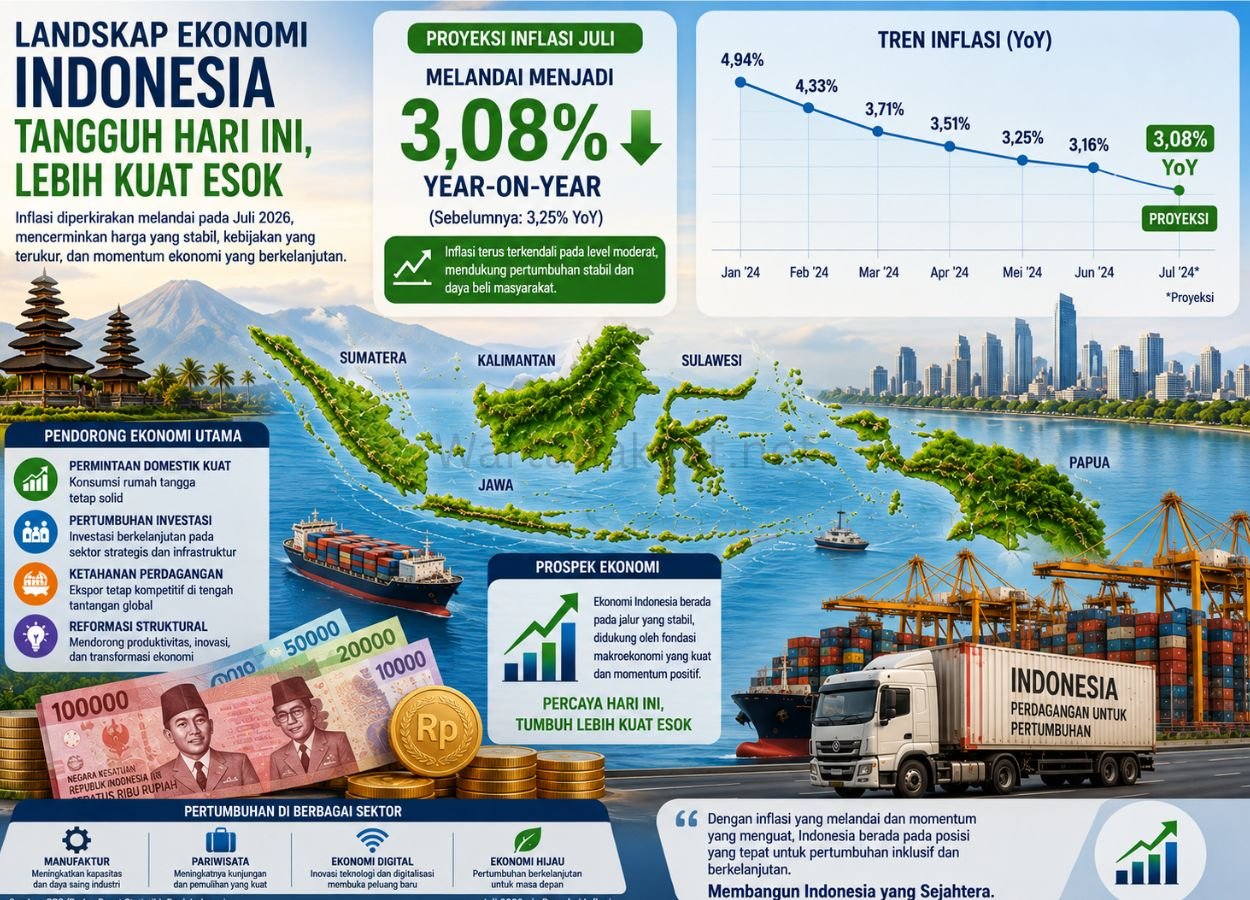 Inflasi Indonesia Juli 2026 Diproyeksikan Melandai ke 3,08 Persen Secara Tahunan - WartaRakyat.net