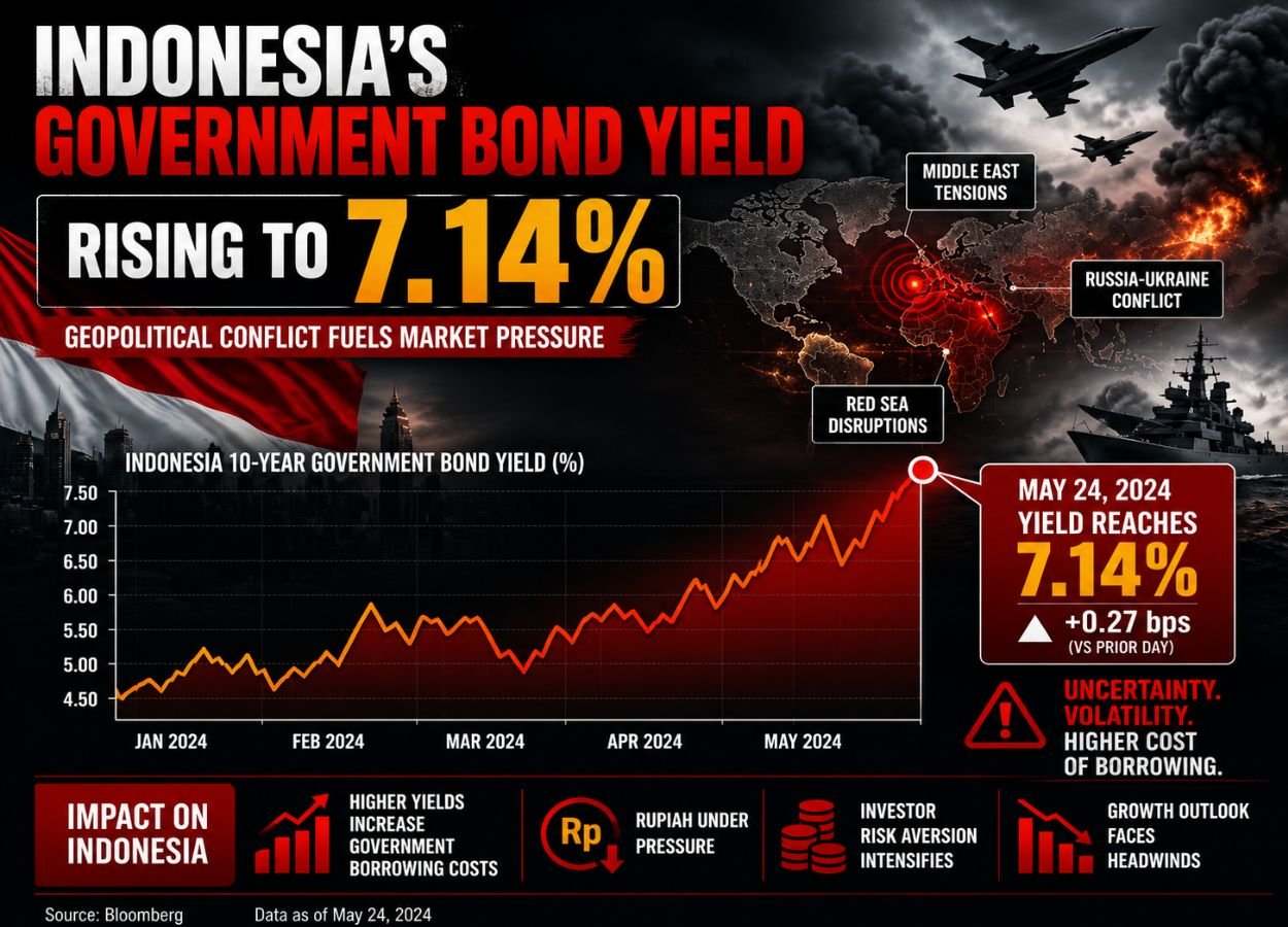 Konflik Timur Tengah Dorong Yield SBN RI Naik ke 7,14 Persen